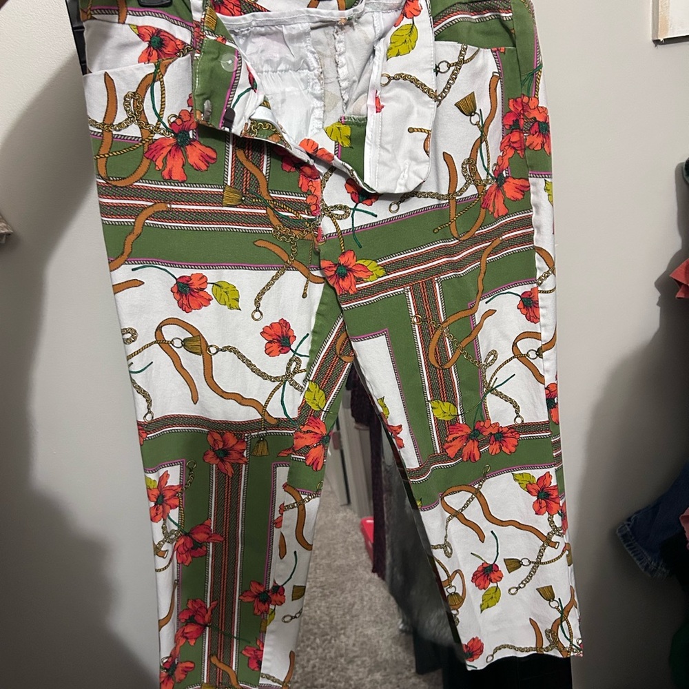 New York & Company Vibrant Floral Print Pants